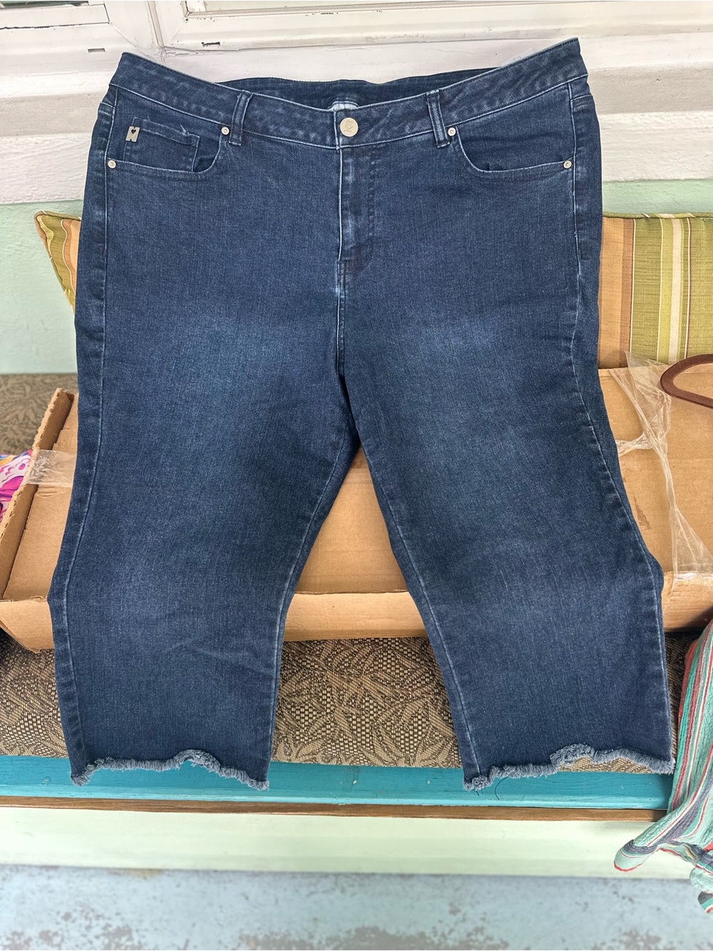 Elle Dark Indigo Cropped Denim Jeans